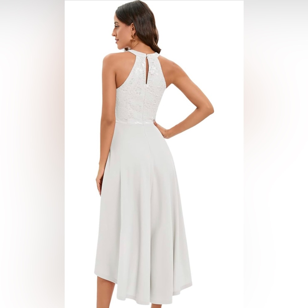 Bbonlinedress Women High Low Halter Cocktail Party Bridesmaid Dress A-line - Picture 3 of 7